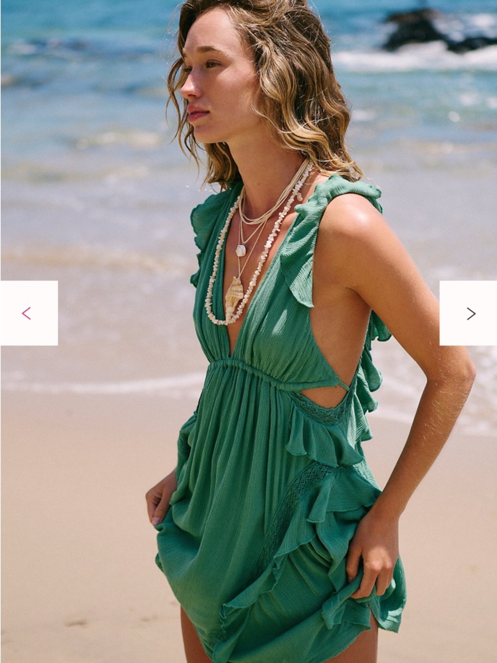 Free People more is more mini dress - frosty spruce NWT Medium - Picture 2 of 8